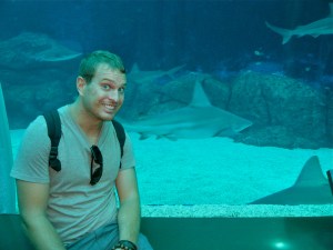 Zane in the shark tunnel