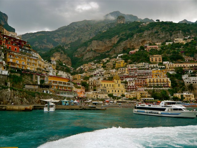 Town of Positano from ferry