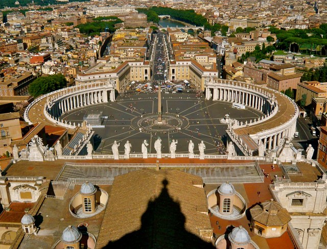 View of St. Peter's Square from the top of the dome